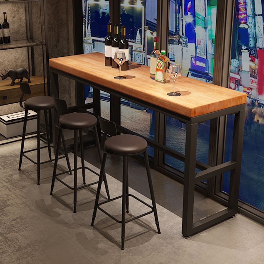 Industrial Rectangle Pub Table Set 1/4/6/7 Pieces Solid Wood Bistro Set