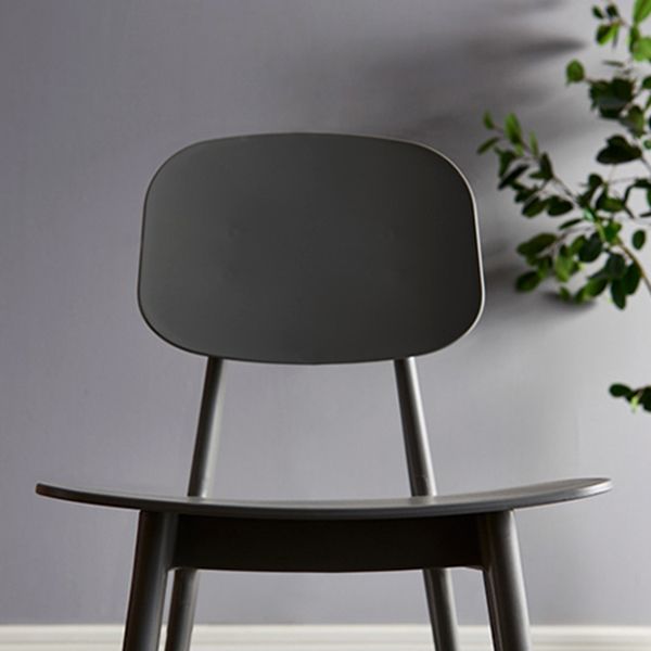 Contemporary Plastic Dining Chairs Open Back Dining Side Armless Chairs for Kitchen