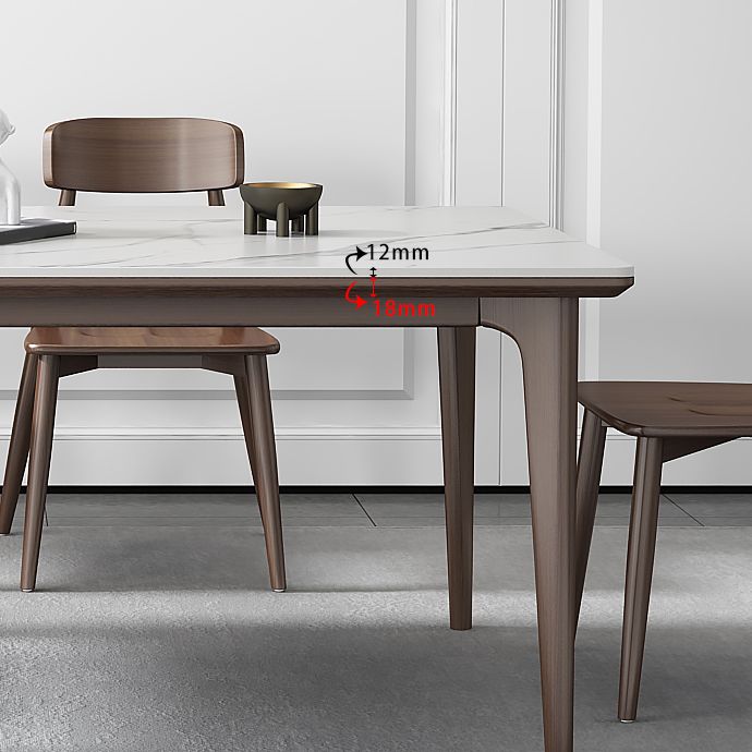 Industrial Rectangle Shape Dining Table Sintered Stone Fixed Desk for Home