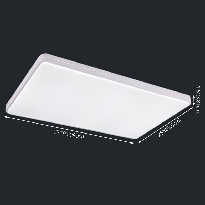White Modern Simplicity LED Ceiling Light 1.6" Ultra-thin Acrylic Shade Living Room Lighting Fixture