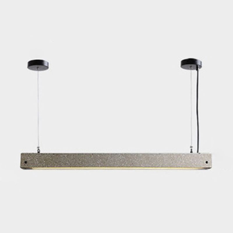 Rechthoekige lineaire hanglamp moderne stijl cement eetkamer led suspensie verlichtingsarmatuur in grijs