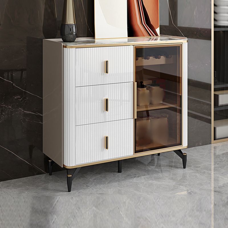 38-inch Height Sideboard Glass Door Dining Cupboard for Kitchen