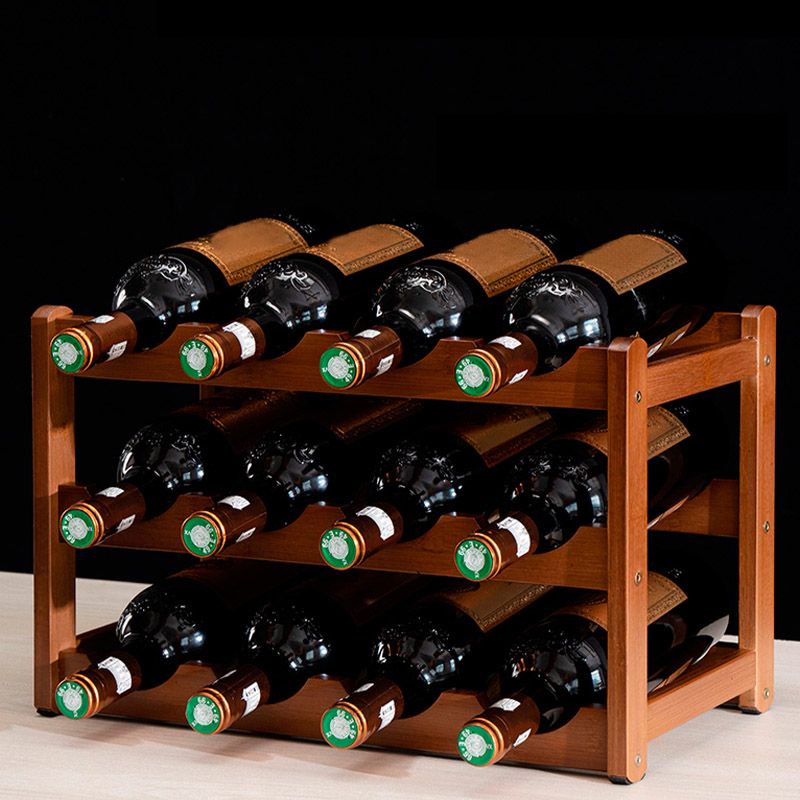 Modern Wine Rack Solid Wood Wine Bottle Rack for Living Room