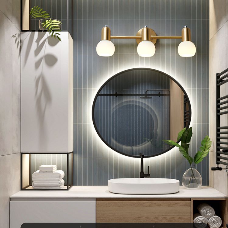 Luci da specchio vanità in metallo di lusso nordico luci in giù illuminazione vanità bagno in tonalità di vetro