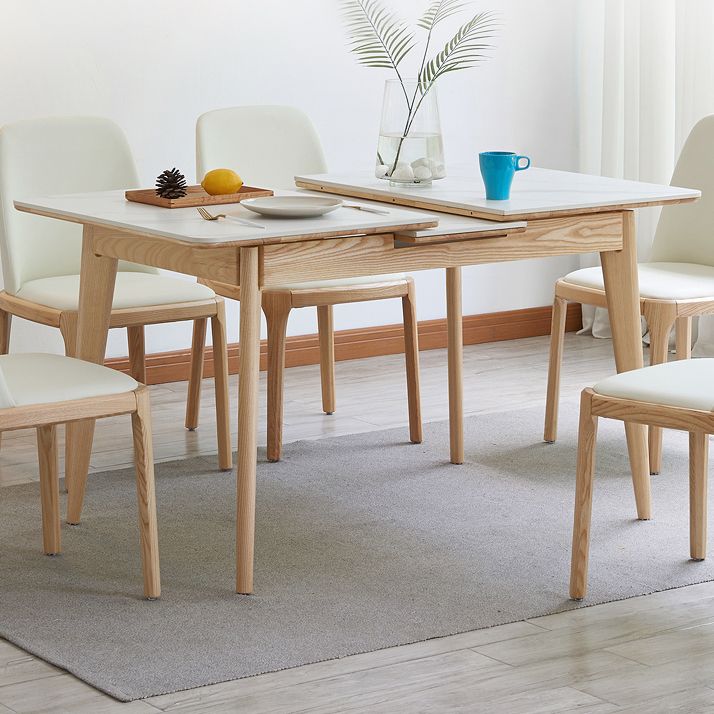 Rechthoekige uitschuifbare stenen eettafel Traditionele luxe dinettetafel met 1,20 meter