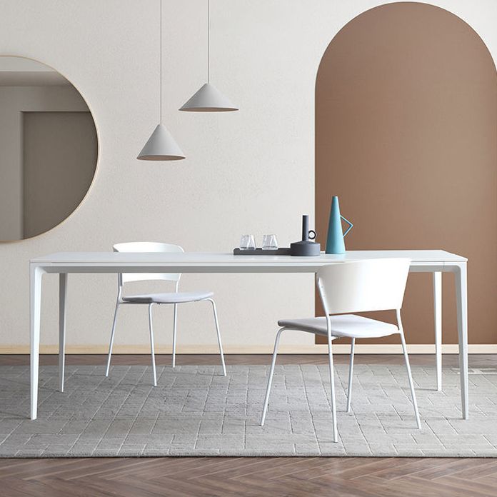 Modern Aluminium Dining Table Set 1/4/5/7 Pieces Rectangle Dinette Set with Sintered Stone