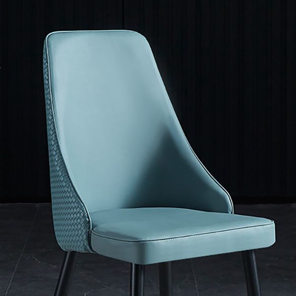 Dining Room Upholstered Chair Industrial Faux Leather Parsons Chair