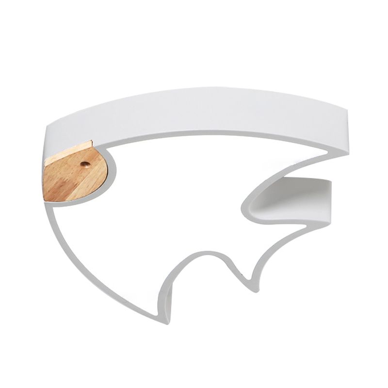 Fish-Shape Flush Lighting Nordic Acrylic White/Grey/Pink LED Flush Mounted Lamp Fixture for Bedroom