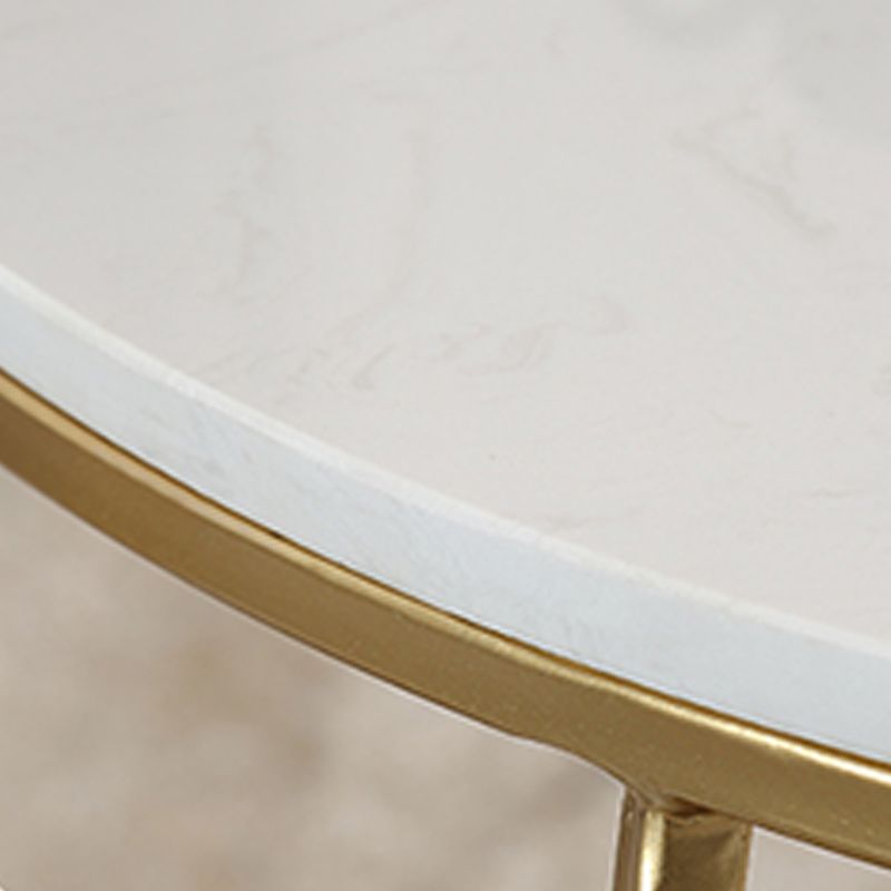 Contemporary Coffee Table Round Metal Frame Base Cocktail Table