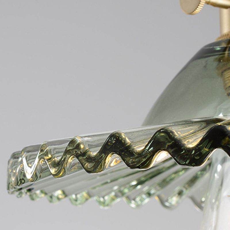Sombra de tapa de la olla de vidrio luces colgantes estilo industrial 1 accesorio de montaje colgante de luz