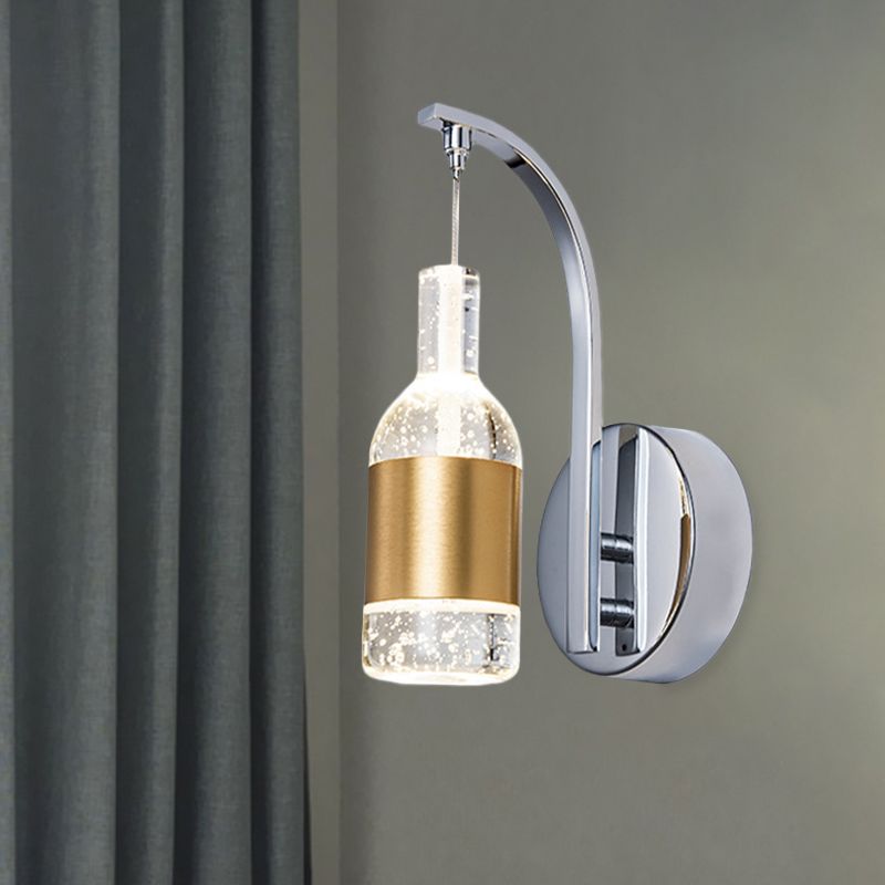 Mur à la bouteille de vin moderne Applexion luminaire mural à LED à LED minable dans Chrome