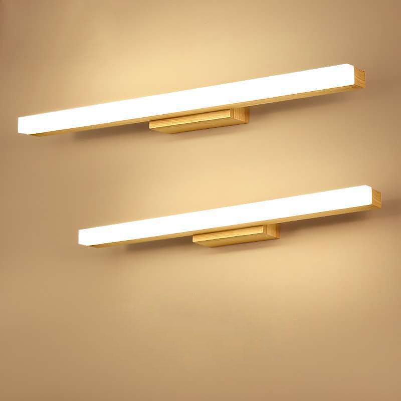 Linear Wood Led Bathroom Vanity Lights Modern Led Vanity Light Fixtures for Bathroom