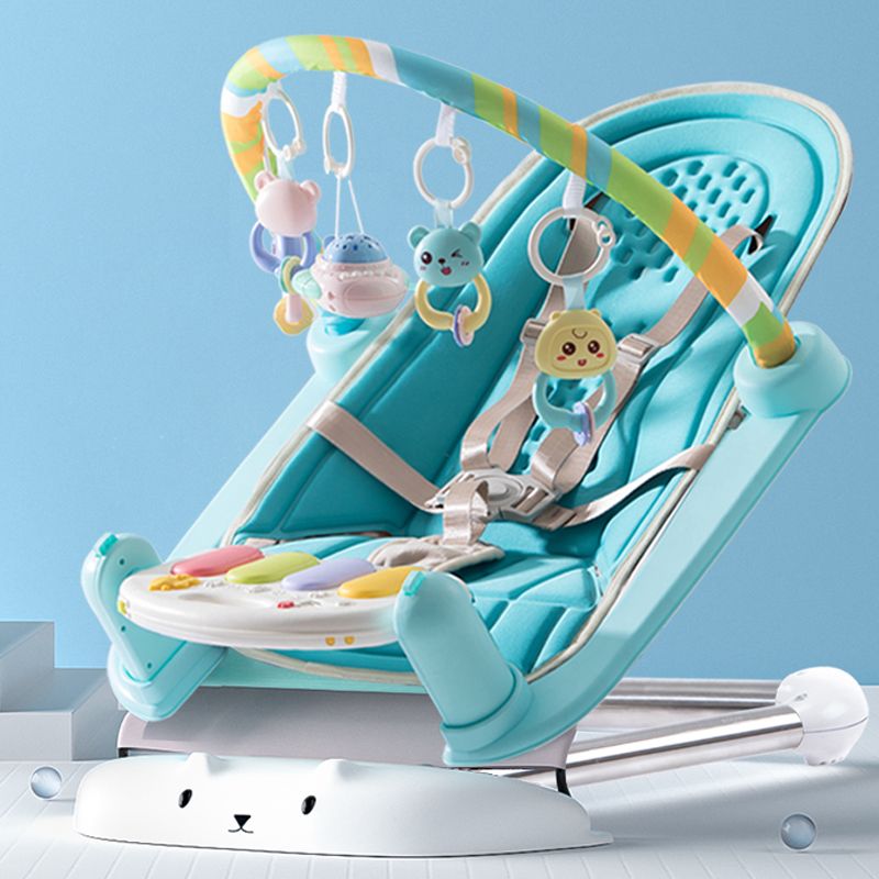 Metal Rocking Baby Crib Cradle Electric Oval Cradle With  Toys