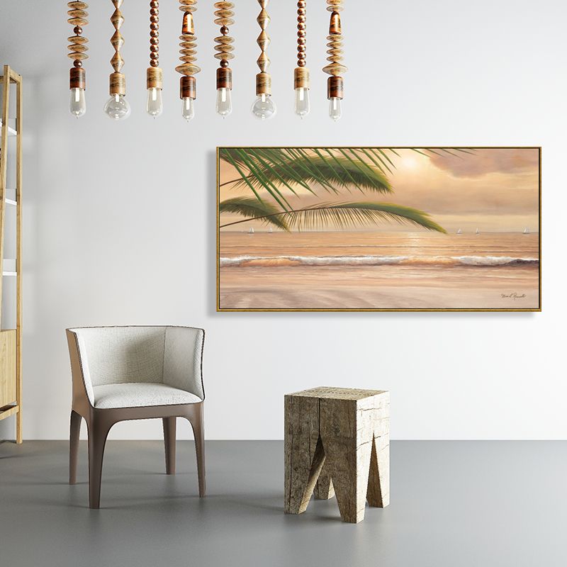 Relaxing Seaside Scene Wall Decor for Bathroom Photography Canvas Print, Multiple Sizes