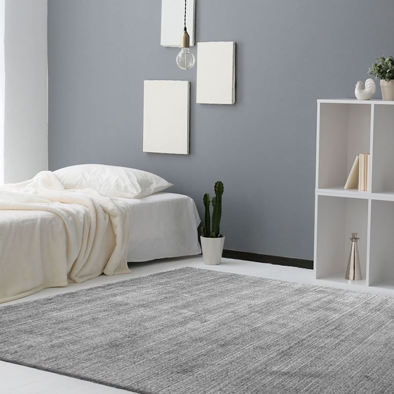 Tapis moderne bleu en Polyester de couleur Pure, lavable, pour la décoration de la maison