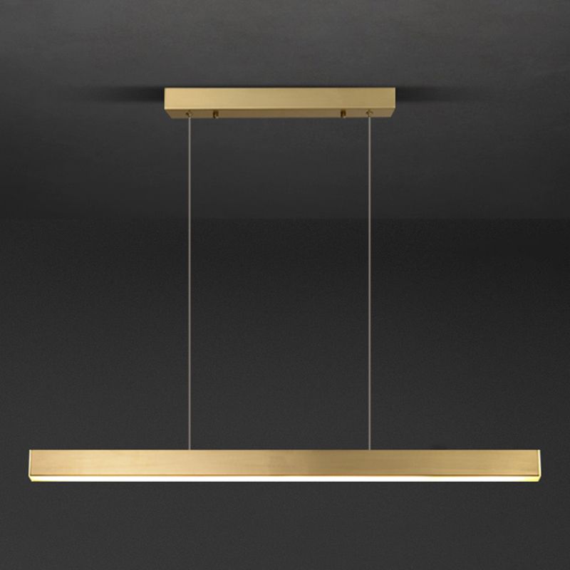 Lámparas lineales de lámparas de luz de cobre de estilo simple lámparas colgantes de restaurantes lineales de 1 luces