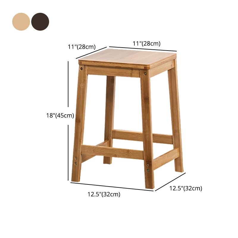 Modern Style Backless Bar-stool Square Counter Bar Stool with Wooden Legs