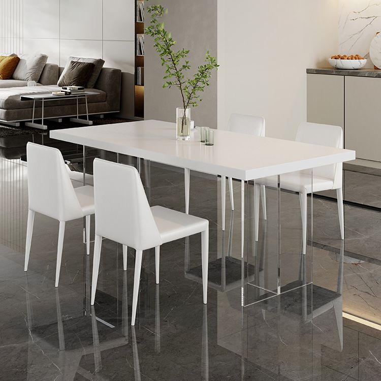 White Dining Table Set 1/3/4/5 Pcs Modern Dining Table with Chairs