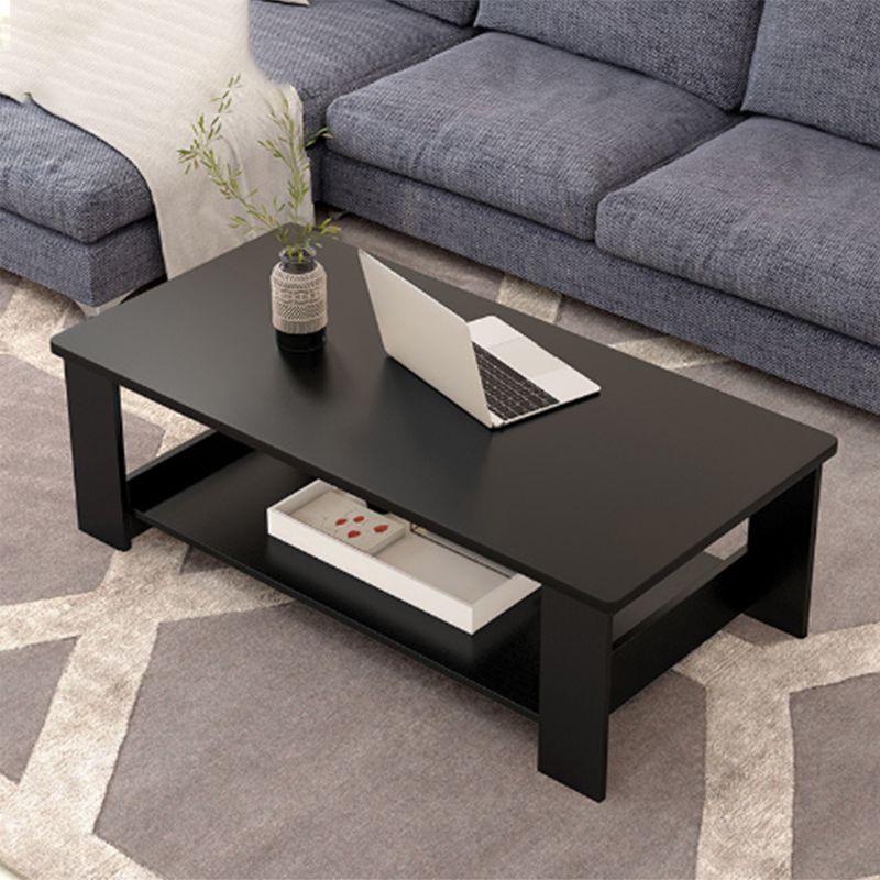 Modern Style Rectangular Artificial Material 4 Legs Base Design Coffee Table