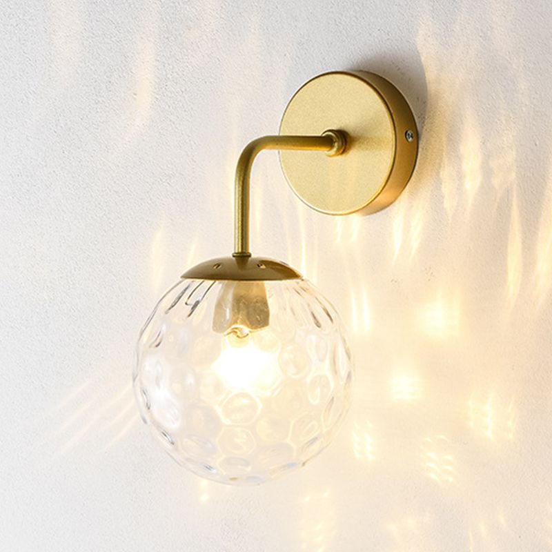 Kugelförmige Wandleuchte minimalist 1 helle Glaswandleuchten mit Arm