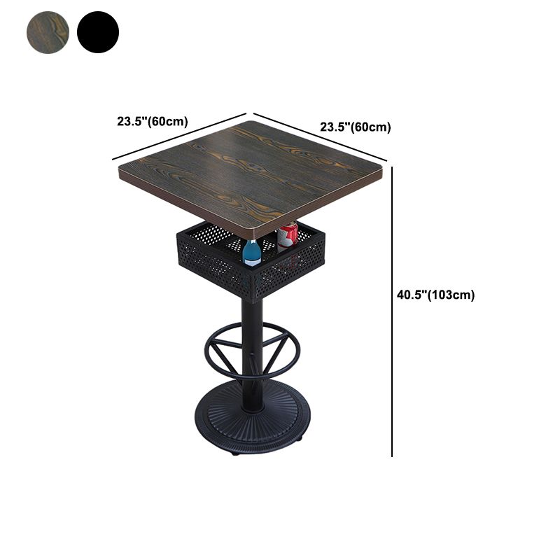 Industrial Wood Top Bistro Table Matte Finish Bar Table for Small Places