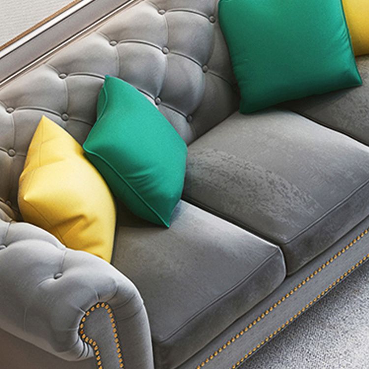 Modern Flared Arm Settee Stationary Solid Color Sofa for Living Room