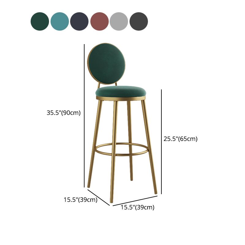 Nordic Design Upholstered Bar Stools for Home Luxury Low Back Round Stools