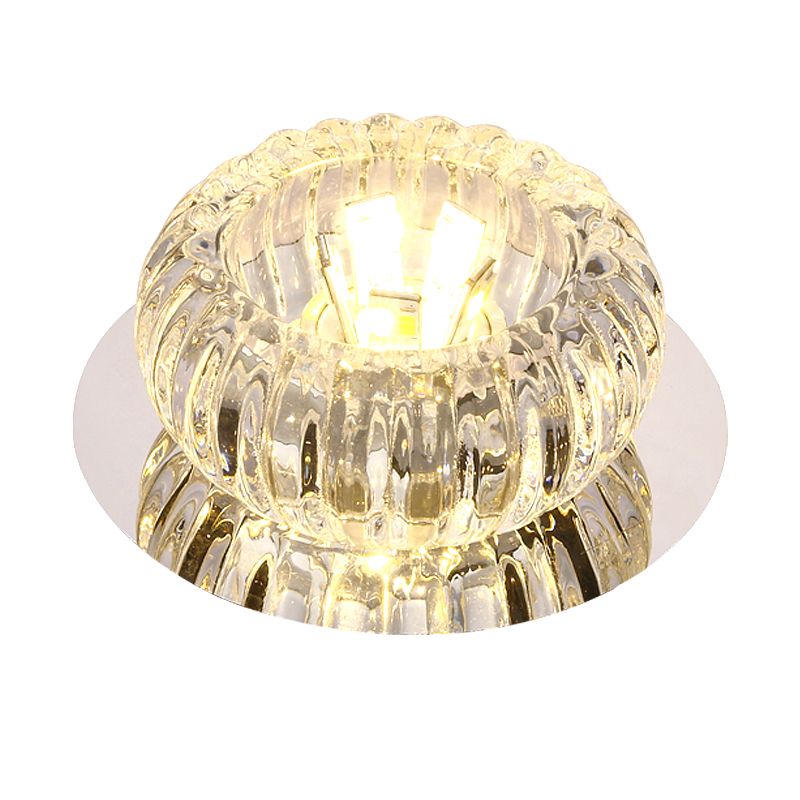 LED Crystal Ceiling Light Modern Hallway Corridors Flush Mount Ceiling Light with Hole 2-3.5'' Dia