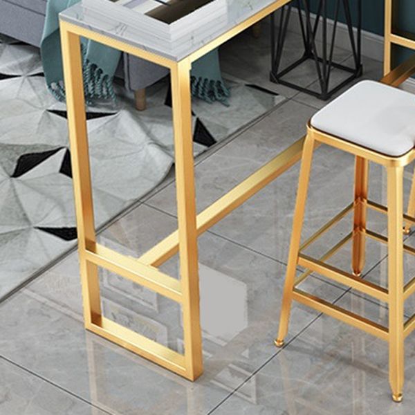 Leather Bar Stool Glam Backrest Counter Stool for Living Room