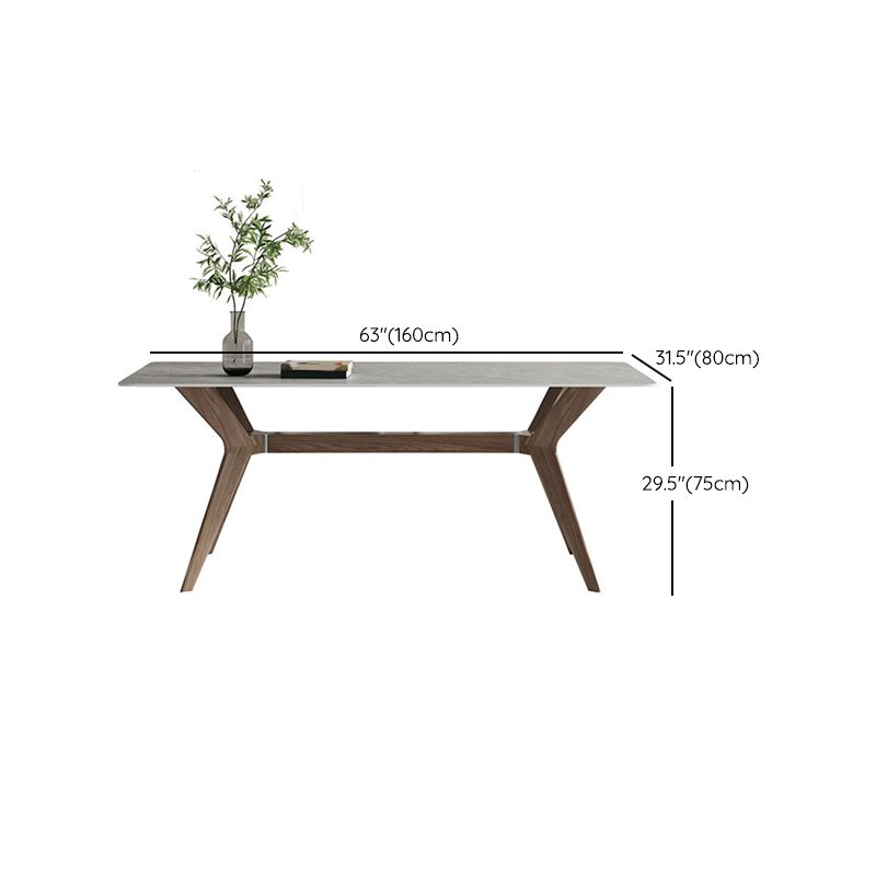 Modern Gray Stone Dining Table Set 1/4/5 Pieces Dining Set with Leather Chairs