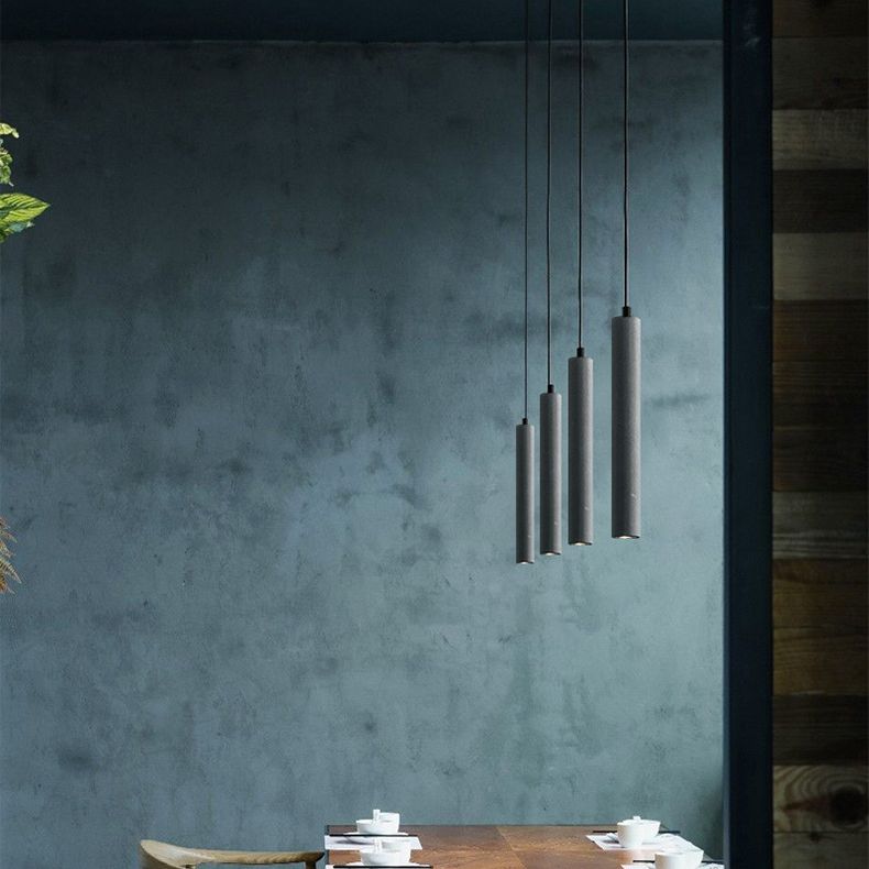 Trapezoid Stick Pendant Lighting Nordic 1 Bulb Down Light Fixture over Dining Table