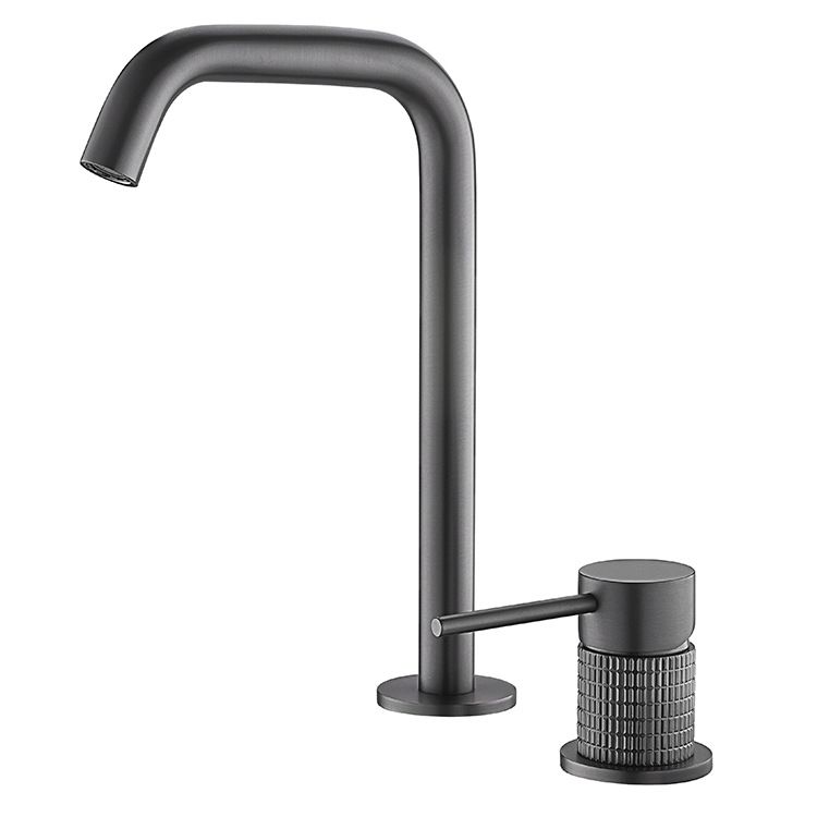 Luxury 8.97" H Vanity Sink Faucet Circular Lever Handle Basin Faucet