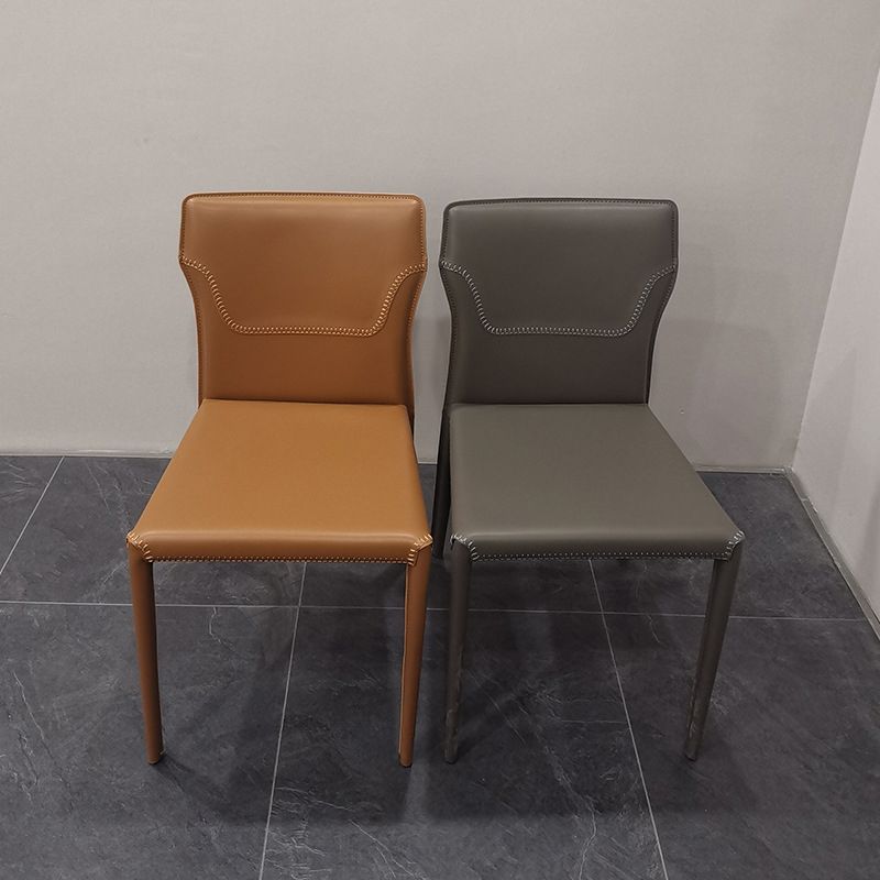 Contemporary Upholstered Dining Chair Faux Leather Kitchen Dining Armless Chair