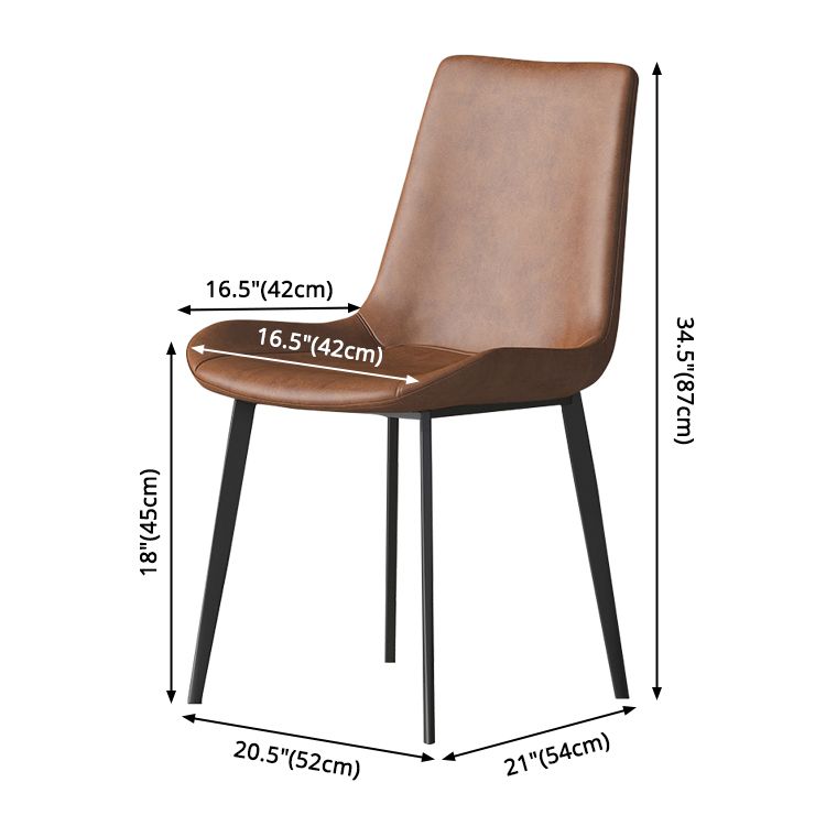 Chaise de salle à manger industrielle en métal, finition métallique, chaise de salle à manger Parsons