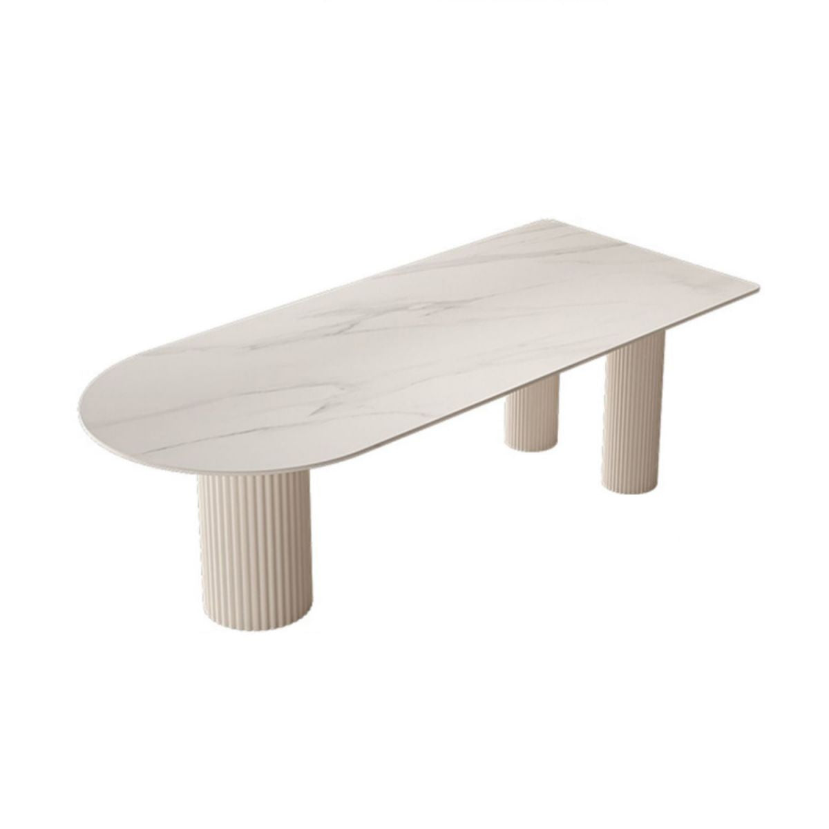 Kitchen Dining Table Modern Stone Dining Table in White and Black