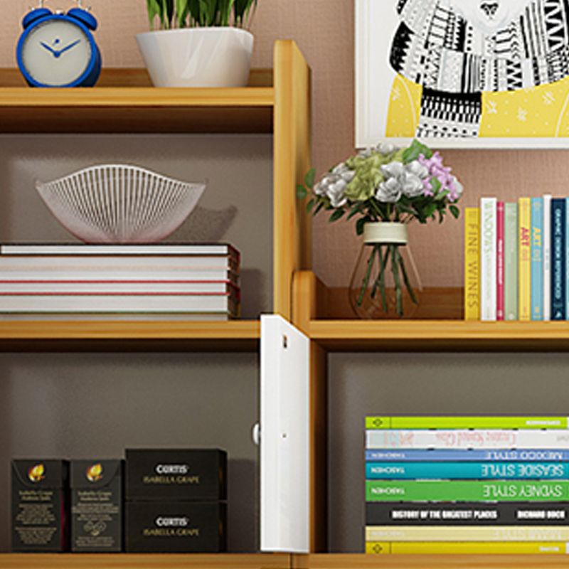 Contemporary Standard Bookcase Manufactured Wood Shelf with Doors for Home Office