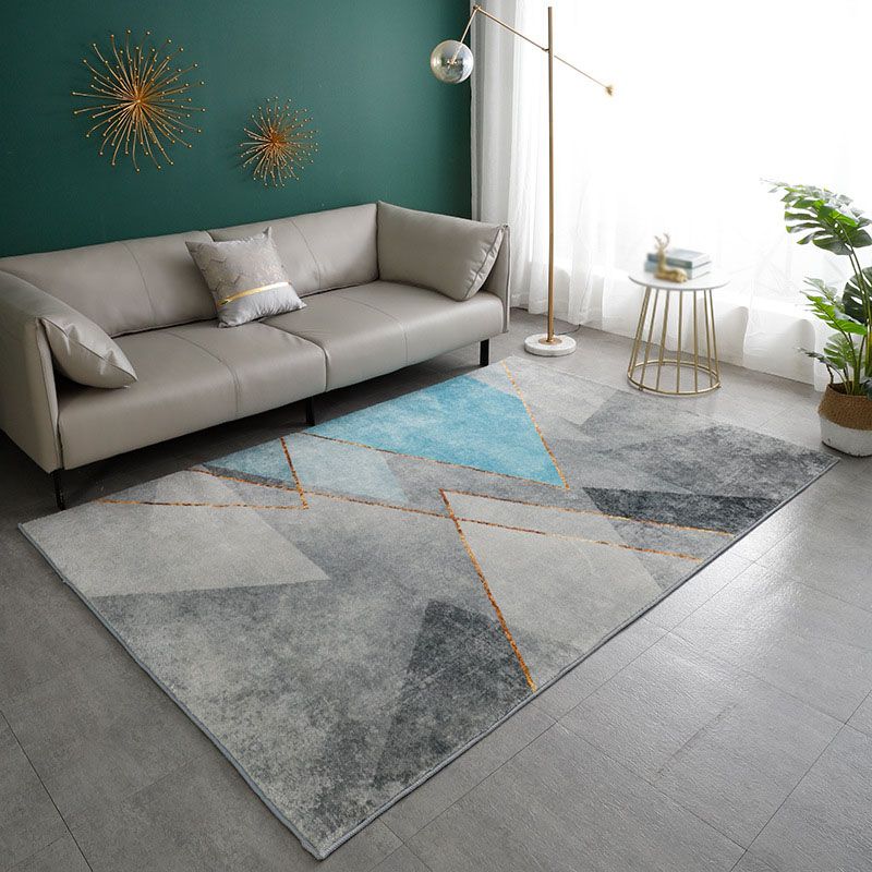 Orange Modern Rug Polyester Striped Rug Washable Indoor Rug for Home Decor