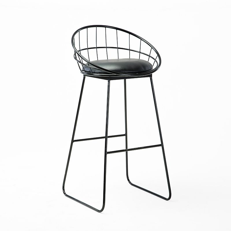 Glam Fabric Bar Stool Bar Height Armless Stool with Metal Base
