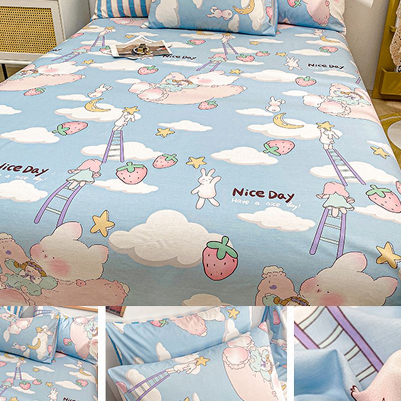 Cotton Bed Sheet Patterned Breathable Fade Resistant Soft Bed Sheet Set