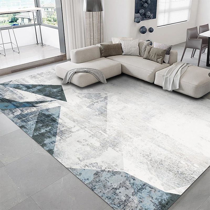 Nordic Geometric Print Rug Multi Color Polypropylene Indoor Rug Anti-Slip Pet Friendly Area Carpet for Decoration