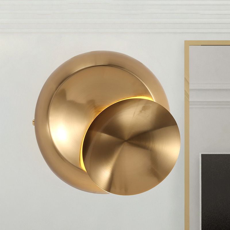 Black/White Finish Rounded Wall Lamp Simple Style LED Aluminum Sconce Lighting for Stairway