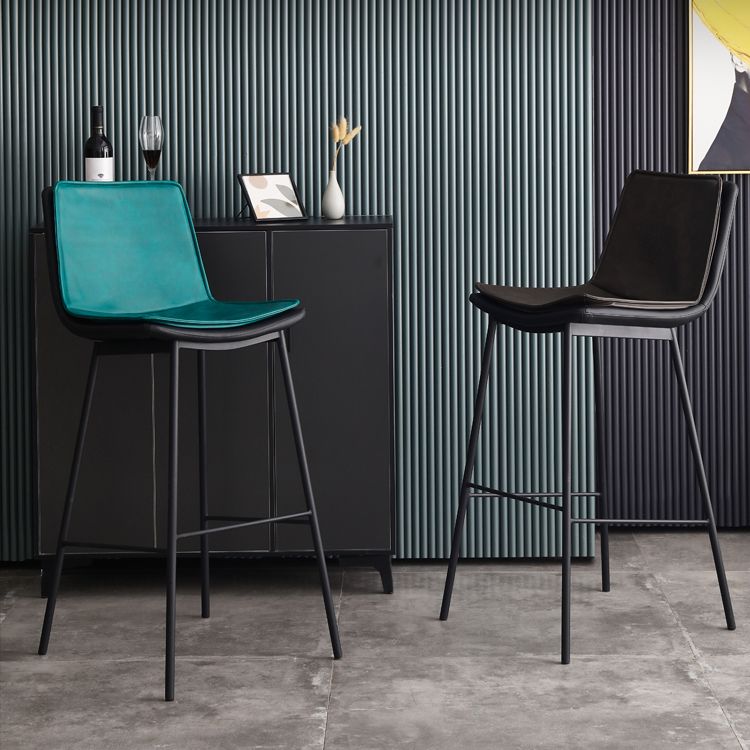 Contemporary Style Bar Stool PU Leather Counter Bar Stool with Metal Legs