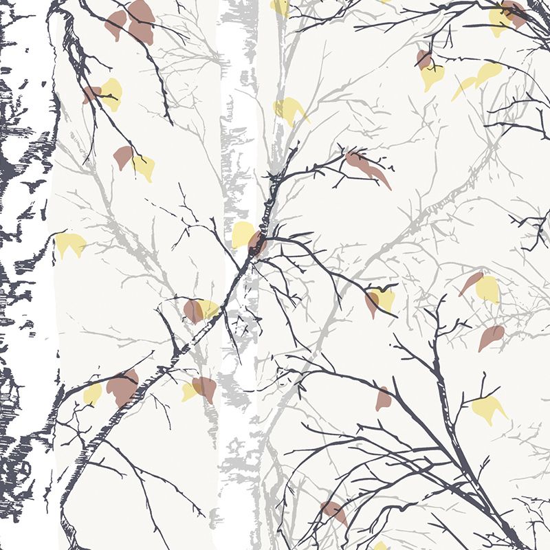 Rustic Countryside Leaves  Wallpaper Forest Non-Pasted Wall Decor, 20.5"W x 33'L