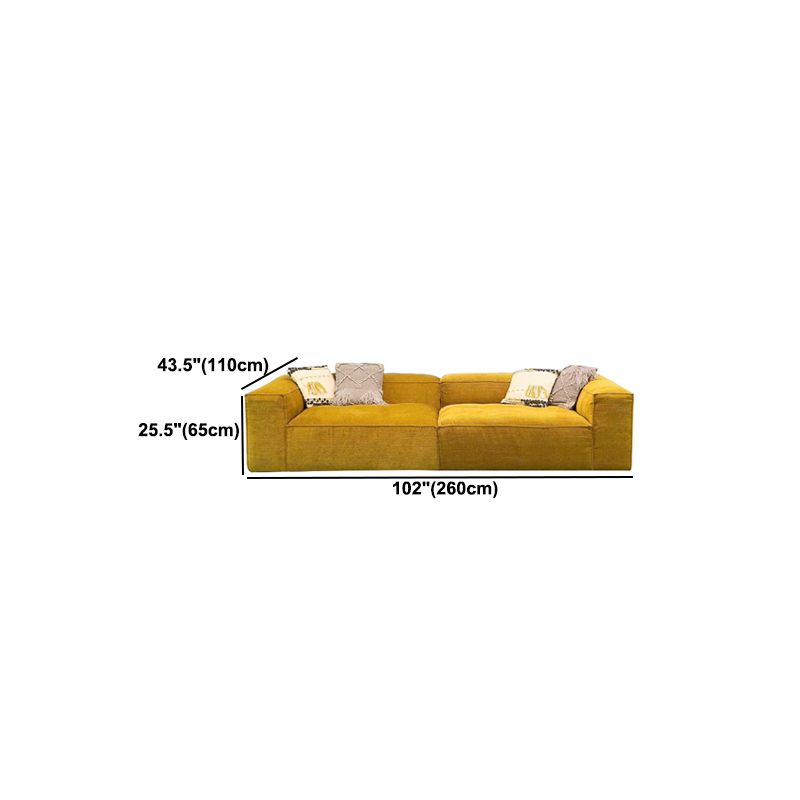 Velvet Tuxedo Arm Standard SofaStain Resistant Contemporary Sofa for Living Room