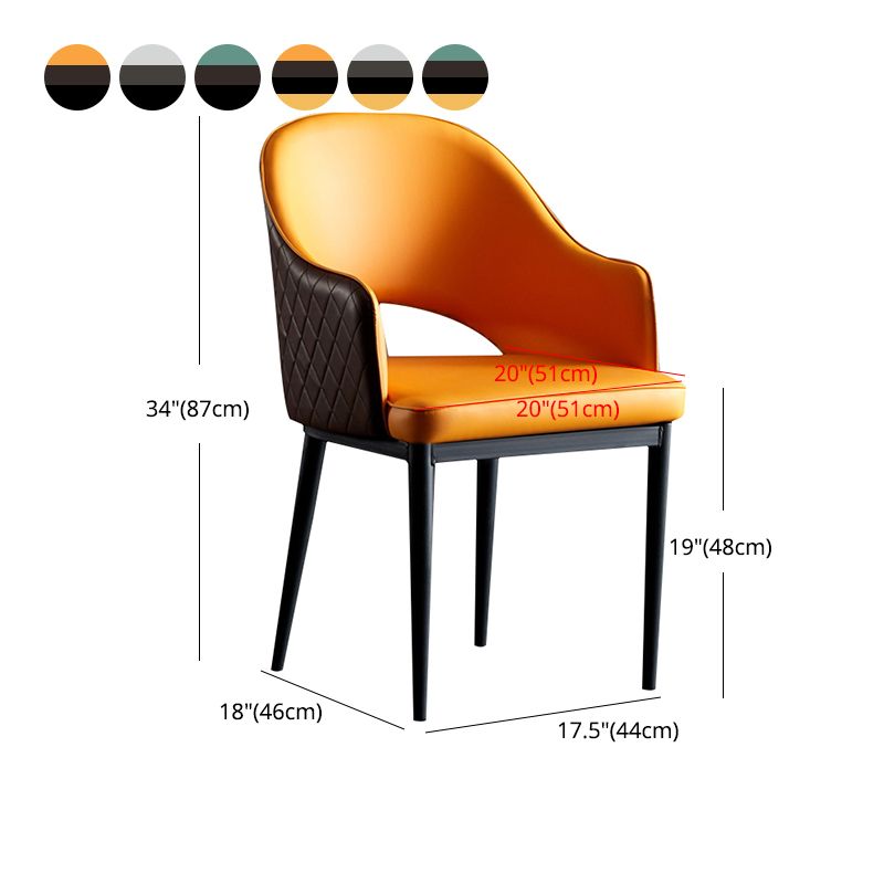 Industrial Dining Room Side Chairs Kitchen Open Back Chair with Arm