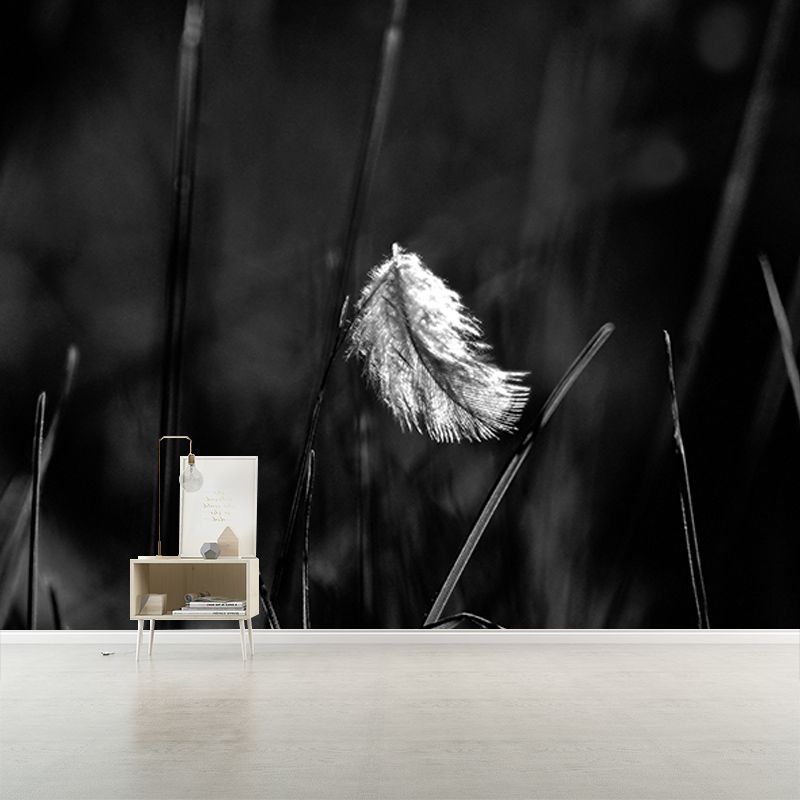 Beautiful Bird Feather Wall Mural Modern Mildew Resistant Wall Decor