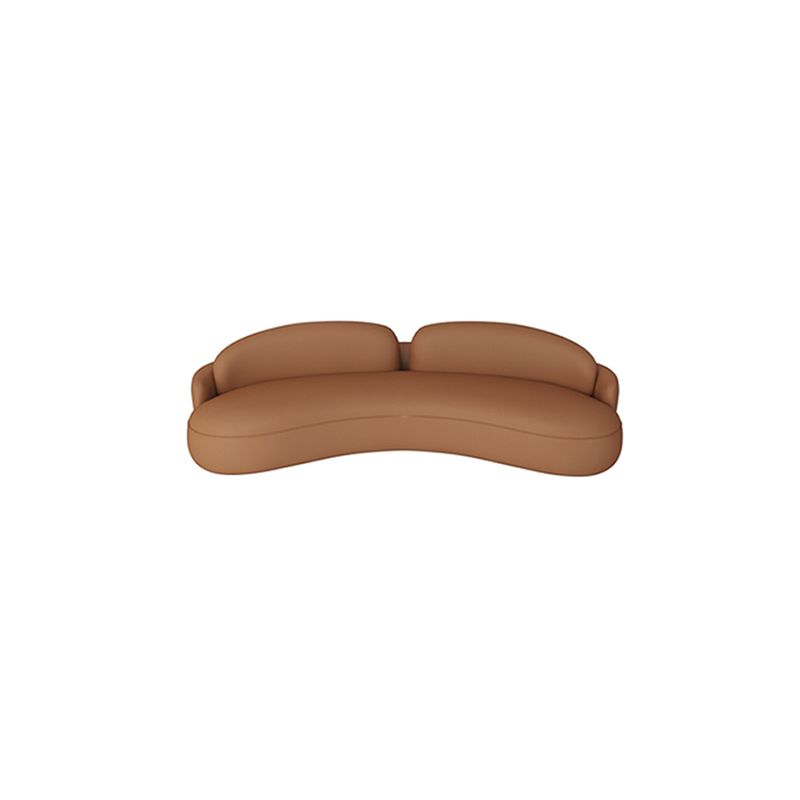 Faux Leather Cushions Back Sofa Recessed Arm 39.37 " Wide Sofa
