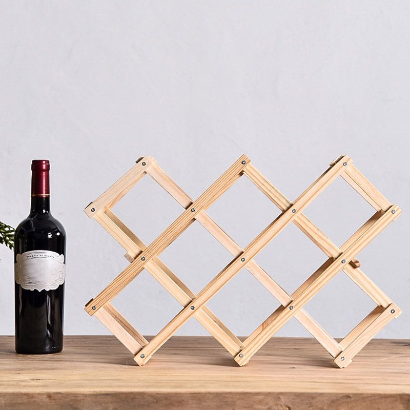 Tabletop Modern Wine Rack Solid Wood Wine Bottle Rack for Living Room