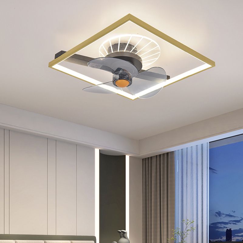 Modern Ceiling Mount Lamp Simple LED Ceiling Fan Light with Acrylic Shade for Living Room