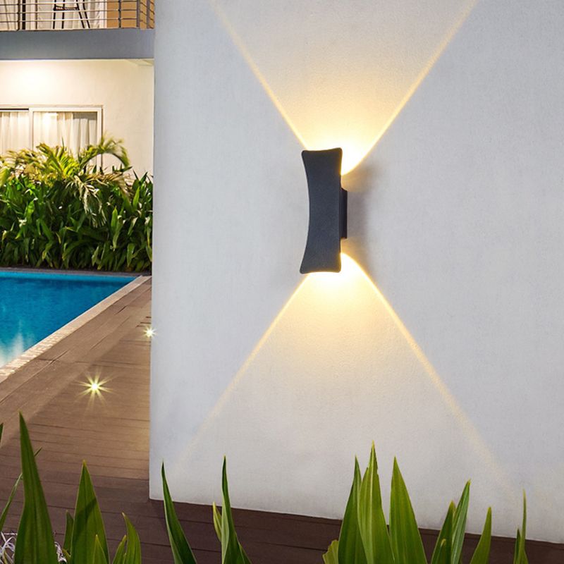 Hourglass 2 - Light Wall Flush Mount Black / White Metal Wall Light